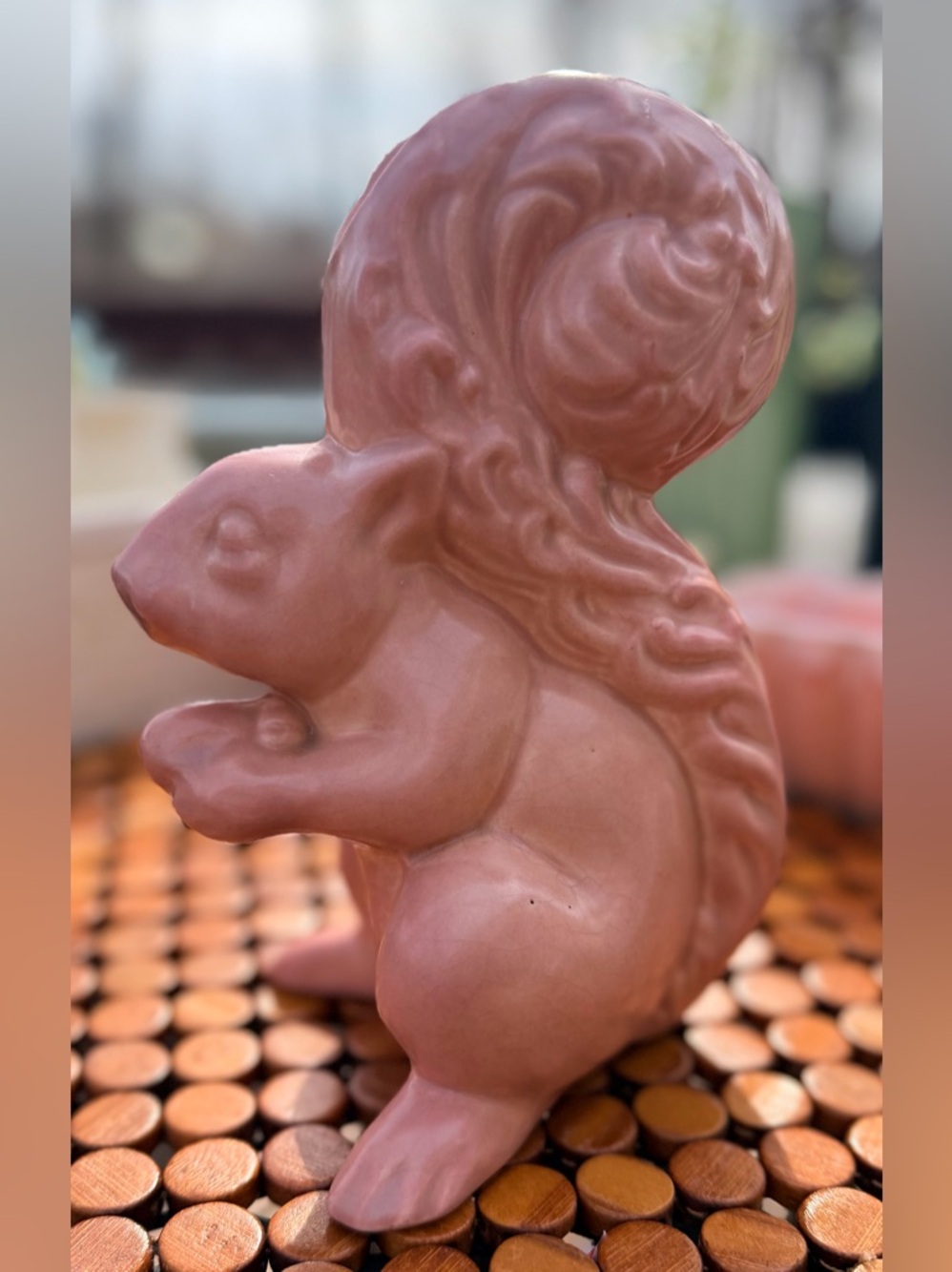 🐿️ Vintage Pink Matte Ceramic Squirrel Planter by SylvaC, Mold 1143, EUC 🌼 - Picture 10 of 10